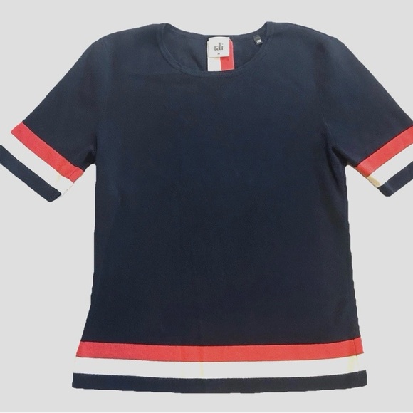 CAbi Navy Hampton Knit Sweater, Matching Skirt Available for Sale Also - Picture 3 of 11